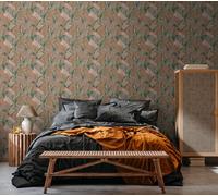 Livingwalls Papel pintado de la selva naranja y rojo - para salón dormitorio 394362 - Papel pintado no tejido selva - 10,05 m x 0,53 m para 5,33 m² - Fabricado en Alemania