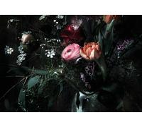 Papel Tapiz Floral Femenino Mural Pared Diseño Rosas Rosa Blanco Negro