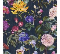 Papel Tapiz Floral Jette Joop AS CREATION Marino/Múltiple 373364 Flores Y Hojas