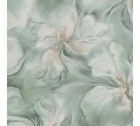 Papel Tapiz Floral Líquido Vinilo Textura Turquesa Erismann 10514-18 Dormitorio