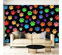 Papel tapiz fotográfico 200 x 140 cm paredes decoración de salón Diseño Dibujo Animado De Una Pata De Cachorro Impresiones para dormitorio sala de estar papel tapiz no tejido, Vistoso