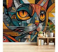 Papel tapiz fotográfico 200 x 140 cm paredes decoración de salón Hostal/Albergue Street Graffiti Animales Formas Geométricas para dormitorio sala de estar papel tapiz no tejido, Multiculor