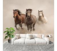 Papel Tapiz Fotográfico 200x140cm Animales PatróN De Caballo 3D Murales Póster Moderna Fotomurales Blanco GrisáCeo Para Cuarto de Niño Salón Dormitorio Oficina Decorar