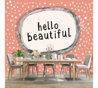 Papel tapiz fotográfico 250 x 175 cm paredes decoración de salón Diseño Moderno Lunares Cuadro De Diálogo Texto para dormitorio sala de estar papel tapiz no tejido, Rosa