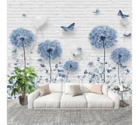 Papel Tapiz Fotográfico 250x175 cm Mariposa Diente de LeóN Moderna Papel Pintado Panorámico Decoración De Pared Sala Cuarto Adulto Habitación de Niños Blanco Grandes Paredes Póster