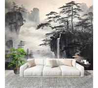 Papel Tapiz Fotográfico 250x175cm China Pintura De Paisaje 3D Murales Póster Moderna Fotomurales Gris Claro Para Cuarto de Niño Salón Dormitorio Oficina Decorar