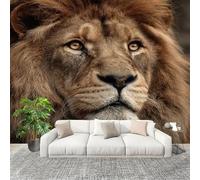 Papel Tapiz Fotográfico 250x175cm PatróN De LeóN Animal 3D Murales Póster Moderna Fotomurales MarróN Para Cuarto de Niño Salón Dormitorio Oficina Decorar