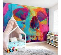Papel tapiz fotográfico 300 x 210 cm paredes decoración de salón Diseño Estilo De Arte Moderno para dormitorio sala de estar papel tapiz no tejido, Azul Calavera