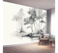 Papel tapiz fotográfico 300 x 210 cm paredes decoración de salón Diseño Pintura Con Tinta Oriental para dormitorio sala de estar papel tapiz no tejido, Gris Jungla Superficie Del Agua