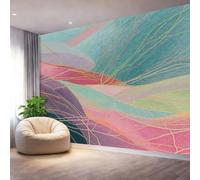 Papel tapiz fotográfico 350 x 256 cm Revestimiento de paredes decoración de salón Diseño Arte Abstracto Líneas para dormitorio, sala de estar, papel tapiz no tejido, decoración de pared, Color