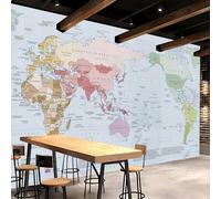 Papel Tapiz Fotográfico 350x256 cm Maps International 3D Murales Tejido No Tejido Mapa Del Mundo Gigante Póster Moderna Fotomurales Para Cuarto de Niño Salón Dormitorio Oficina Decor