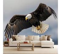 Papel Tapiz Fotográfico 3D Águila Calva Volando Pájaro Aguila Mural Tejido no Tejido Mate Moderno Fotomurales Para Habitación infantil Salon Dormitorio Oficina Murales Decorativos Pared 400x280 cm