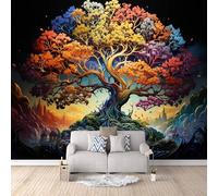 Papel Tapiz Fotográfico 3D Árbol Del Mundo 300x256 cm Papel Pintado Panorámico, Mitología Nórdica Murales Decoración Pared Moderna para Cuarto de Niño, Salón, Oficina