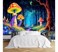 Papel Tapiz Fotográfico 3D Bosque Nocturno Papel Tapiz Tela De Seda,Sala De Estar Dormitorio Fotografía Póster Decoración De Pared-300X210Cm Mural De Panorámico