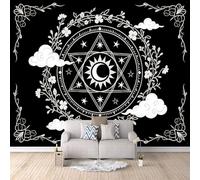 Papel Tapiz Fotográfico 3D Círculo Mágico 300x256 cm Papel Pintado Panorámico, Estrellas Y Luna Murales Decoración Pared Moderna para Cuarto de Niño, Salón, Oficina