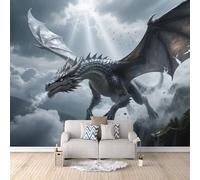 Papel Tapiz Fotográfico 3D Dragón Del Oeste 300x256 cm Papel Pintado Panorámico, Murales Decoración Pared Moderna para Cuarto de Niño, Salón, Oficina