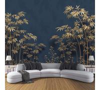 Papel Tapiz Fotográfico 3D Este Bosque Bambú 98×70cm, Papel Pintado Panorámico Lujo Hojas Plantas, Murales Decoración Pared Moderna para Cuarto de Niño, Salón, Oficina