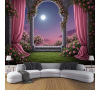 Papel Tapiz Fotográfico 3D Estilo Europeo Arco 150×105cm Papel Pintado Panorámico, Romance Rosas Flores Murales Decoración Pared Moderna para Cuarto de Niño, Salón, Oficina