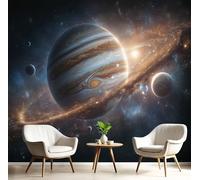 Papel Tapiz Fotográfico 3D Galaxia Júpiter 250Anx175Al cm Papel Pintado Panorámico, Arte Espacial Murales Decoración Pared Moderna para Cuarto de Niño, Salón, Oficina