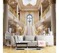 Papel Tapiz Fotográfico 3D Interior De La Escalera Papel Tapiz Tela De Seda,Sala De Estar Dormitorio Fotografía Póster Decoración De Pared-430X300Cm Mural De Panorámico