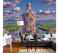 Papel Tapiz Fotográfico 3D Jarrón Flotante Flores 352An×250Al cm, Papel Pintado Panorámico Naturaleza Campos Y, Murales Decoración XL Pared Moderna para Cuarto de Niño, Salón, Oficina