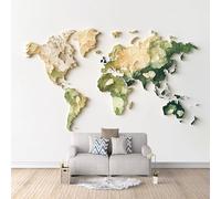 Papel Tapiz Fotográfico 3D Las Placas De La Tierra 300x256 cm Papel Pintado Panorámico, Mapa Del Mundo Murales Decoración Pared Moderna para Cuarto de Niño, Salón, Oficina