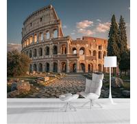 Papel Tapiz Fotográfico 3D Marrón Coliseo Romano 400X280Cm Pintado Panorámico,Arquitectura Romana Antigua Murales Decoración Pared Moderna Para Cuarto De Niño Dormitorio Salón Oficina