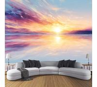 Papel Tapiz Fotográfico 3D Patrón De Nubes Al Atardecer 400 × 280 cm Papel Pintado Panorámico, Murales Decoración Pared Pintura De Arte Abstracto Para Cuarto De Niño, Salón, Oficina - Naranja