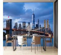Papel Tapiz Fotográfico 3D Puente De La Ciudad De Nueva York Papel Tapiz Tela De Seda,Sala De Estar Dormitorio Fotografía Póster Decoración De Pared-430X300Cm Mural De Panorámico