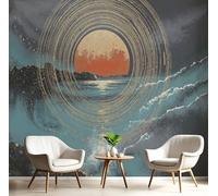 Papel Tapiz Fotográfico 3D Textura Abstracta Del Sol Del Horizonte 350Anx256Al cm Papel Pintado Panorámico, Murales Decoración Pared Moderna para Cuarto de Niño, Salón, Oficina