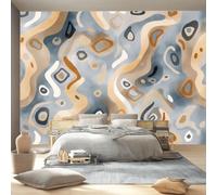 Papel Tapiz Fotográfico Abstracto Papel Pintado Murales Póster Marrón Geométrico Texturizado Fotográfico Para Dormitorio Salón Tv Pared 250 x 175 cm