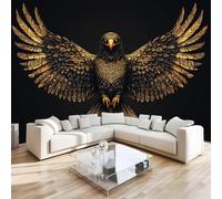 Papel Tapiz Fotográfico águila Animal 3D Art Pintura Alas Doradas Mural Cafe Restaurant Decoración para el Hoga Murales Papel Pintado Fotomural 366x254 cm