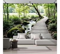 Papel Tapiz Fotográfico Arroyo Del Paseo Marítimo Bosque Natural, 3D Art Mural Cafe Restaurant Dormitorio Decoración para el Hoga Murales Pintado a Papel Fotomural 250Anx175Al cm