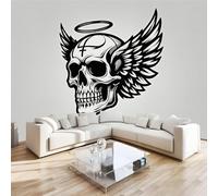 Papel Tapiz Fotográfico Cráneo Alas 3D Art Pintura Pintado Vintage Mural Cafe Restaurant Decoración para el Hoga Murales Papel Pintado Fotomural 430x300 cm