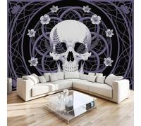 Papel Tapiz Fotográfico Cráneo Alas 3D Art Pintura Pintado Vintage Mural Cafe Restaurant Decoración para el Hoga Murales Papel Pintado Fotomural 300x230 cm