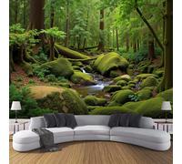 Papel Tapiz Fotográfico Efecto 3D Diseño De Vegetación Musgosa, Verde Bosque Papel Pintado Tejido 250 × 175 cm - Decorativos Murales Para Pared Salón Y Dormitorio - Selva Tropical Densa