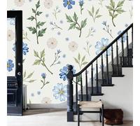 Papel tapiz fotográfico flores silvestres de margarita Eucalipto estilo campestre en acuarela 150x105cm tejido no tejido Fondo De Pantalla Decoración De Pared Sala Cuarto Oficina Salón Vistoso