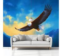 Papel Tapiz Fotográfico Fotomurale Pintura Al Óleo Montañas Águila 400 x 280 cm Art Mural Cafe Restaurant Dormitorio Decoración, para el Hoga Murales Papel Pintado a Papel Fotomural Dormitorio