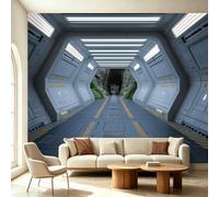 Papel tapiz fotográfico futurista de ciencia ficción para sala de estar, mural de pared, tapiz fotográfico geométrico de túnel para dormitorio, pared y restaurante, fondo artístico grande no tejido