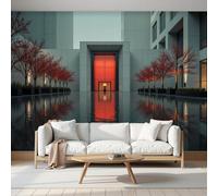 Papel tapiz fotográfico Geometría Arquitectura Murales de dormitorio para niños Fondo de Reflejo Del Agua Pared Pintado Papel tapiz dormitorio de estar sala sofá mural- 300 x 210cm