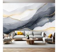Papel Tapiz Fotográfico Líneas abstractas 350 x 250 cm Gris oscuro Papel Pintado Panorámico Decorativo para Salón, Oficina o Habitación Infantil