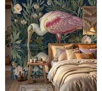 Papel tapiz fotográfico muro deAnimales naturales Plantas Ave de pico largo 400x280cm tejido no tejido Exquisitos animales salvajes XXL Moderna Decoración De Pared Sala Cuarto Oficina Salón Vistoso