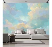 Papel Tapiz Fotográfico Nubes De Acuarela 350x256cm Papel Pintado Panorámico, Estilo De Pintura Al Óleo Abstracta Murales Decoración Pared Para Cuarto De Salón Dormitorio Oficina