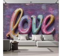 Papel Tapiz Fotográfico, Papel Pintado Pared Dormitori Arte De Grafiti, Fotográfico Decorativo Pared Colorido Amor 3D, Mural Tela de Seda 300Anx210Al cm