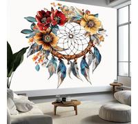 Papel Tapiz Fotográfico Papel Tapiz Atrapasueños Plumas Guirnalda Art Mural 300x210 cm Cafe Restaurant Dormitorio Decoración para el Hoga Murales Papel Pintado a Papel Fotomural, Blanco