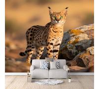 Papel Tapiz Fotográfico Pared Animales Leopardo, Murales Fotográficos Carrera De Gatos De África 200X140cm Decoración De Pared Moderna Sin Olor Para Salón Solo Aplicar El Adhesivo
