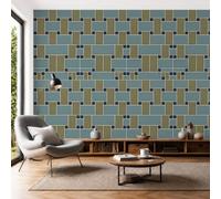 Papel tapiz fotográfico Patrón Nórdico Sencillo De Ladrillo Murales de dormitorio para niños Fondo de Patrón Rectangular De Cuadrícula Pared Pintado Papel tapiz dormitorio de estar sala - 200 x 140cm