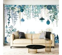Papel Tapiz Fotográfico Plantas Eucaliptos Ramos Colgantes Papel Pintado Murales Póster Azul Fotográfico Para Dormitorio Salón Tv Pared 250 x 175 cm