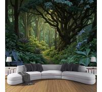Papel Tapiz Fotográfico Selva Tropical Densa,3D Papel Pintado 250 × 175 cm Decoración De Pared,Sala Cuarto Póster Mural Para Sala De Estar Dormitorio Decoración, Verde