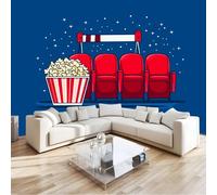 Papel Tapiz Fotográfico Versátil Estilo Caricatura Mural de Pared, 350 x 256 cm Arte Impresionante para Sala de Estar, Dormitorio, Habitación de Niños y Pasillo Cine Estrellas De Palomitas